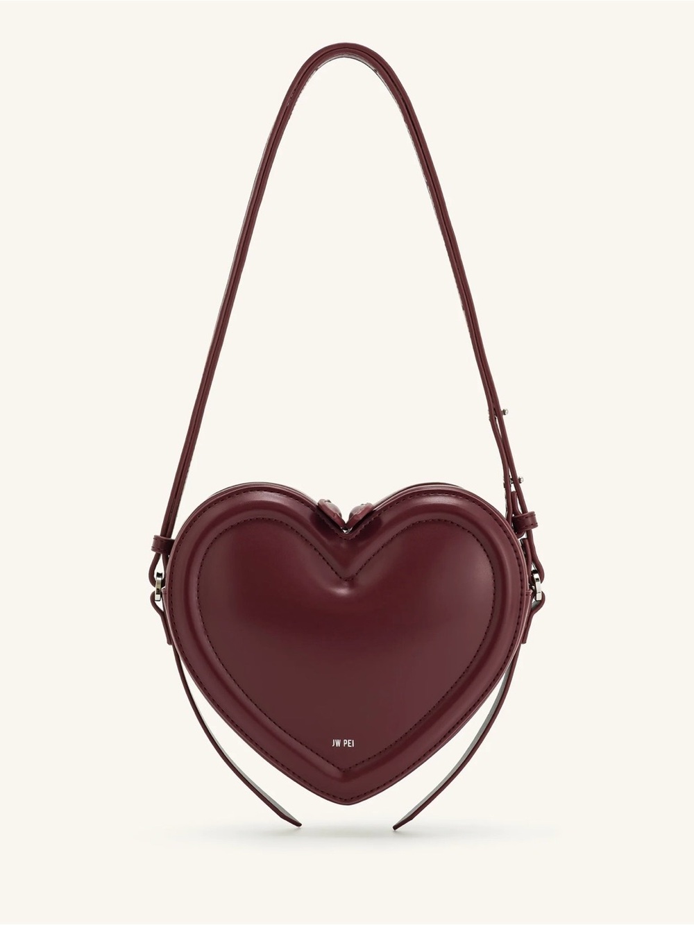 JW PEI Heart Crossbody Bag in Burgundy heart cool funky - Picture 4 of 8